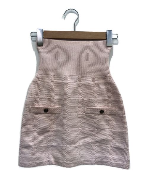 Snidel（スナイデル）Snidel (スナイデル) ツイードライクニットミニスカート ピンク サイズ:F 未使用品の古着・服飾アイテム