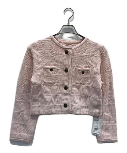 Snidel（スナイデル）Snidel (スナイデル) ツイードラックニットジャケット ピンク サイズ:ONE SIZE 未使用品の古着・服飾アイテム
