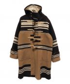 BURBERRYバーバリー）の古着「hooded striped duffle coat」｜ブラウン