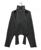 LIMI feuリミフゥ）の古着「slit raglan sweater」｜グレー