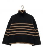 LE CIEL BLEUルシェルブルー）の古着「Stripe Knit Top」｜ブラック