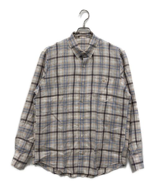 PAPAS（パパス）PAPAS (パパス) リネンチェックシャツ ベージュ サイズ:48(M)の古着・服飾アイテム
