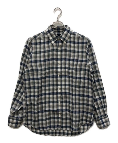 PAPAS（パパス）PAPAS (パパス) リネンチェックシャツ グレー サイズ:Mの古着・服飾アイテム