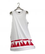 COMME des GARCONS HOMME PLUSコムデギャルソンオムプリュス）の古着「RED TRIANGLE HEM TANK IN WHITE」｜ホワイト