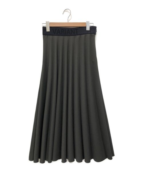 VIVIENNE TAM（ヴィヴィアンタム）VIVIENNE TAM (ヴィヴィアンタム) ロゴ入りプリーツスカート オリーブ サイズ:38の古着・服飾アイテム
