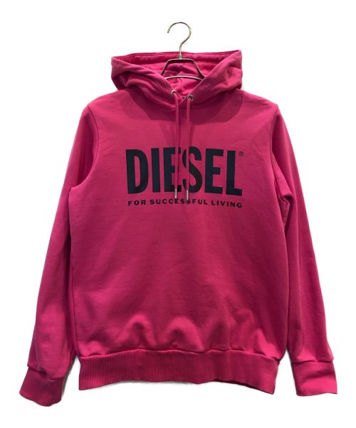 DIESEL（ディーゼル）DIESEL (ディーゼル) ロゴパーカー ショッキングピンク サイズ:Sの古着・服飾アイテム