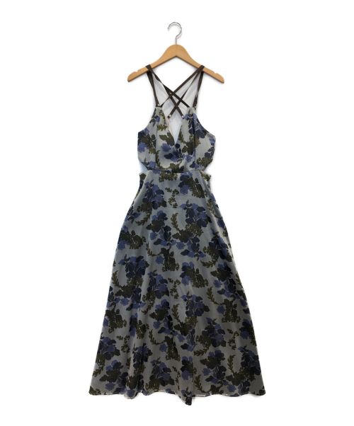 Ameri（アメリ）Ameri (アメリ) BERRY JACQUARD DRESS グレー×ブルー サイズ:Mの古着・服飾アイテム