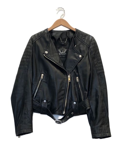 DIESEL（ディーゼル）DIESEL (ディーゼル) ラムレザーライダースジャケット ブラック サイズ:Sの古着・服飾アイテム