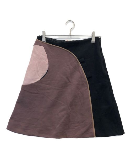 MARNI（マルニ）MARNI (マルニ) ミニスカート ピンク×ブラック サイズ:40の古着・服飾アイテム