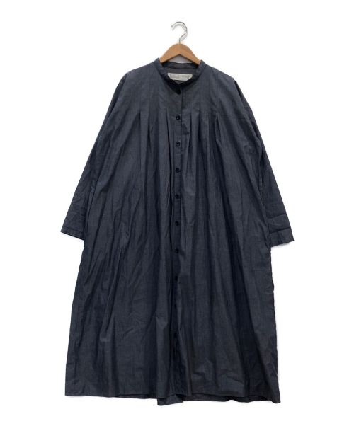 Midi-Umi（ミディウミ）Midi-Umi (ミディウミ) バンドカラータックシャツワンピース インディゴ サイズ:表記なしの古着・服飾アイテム