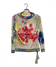 LEONARD FASHION (レオナールファッション) 総柄ハーフジップカットソー アイボリー サイズ:9AR