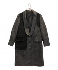 ALEXANDER WANG (アレキサンダー・ワン) レザー切替ドッキングコート グレー サイズ:4