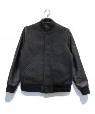 GB sport (ゴールデンベアスポーツ) 袖レザースタジャン グレー サイズ:M