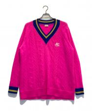 ETRO (エトロ) オーバーサイズモヘアケーブルニットセーター ピンク サイズ:40(M〜Lサイズ相当)