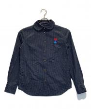 Vivienne Westwood RED LABEL (ヴィヴィアンウエストウッドレッドレーベル) 丸襟ドットシャツ ネイビー サイズ:2