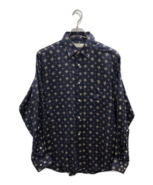 NEON SIGN（ネオンサイン）NEON SIGN (ネオンサイン) シルクロングスリーブシャツ ブルー サイズ:48の古着・服飾アイテム