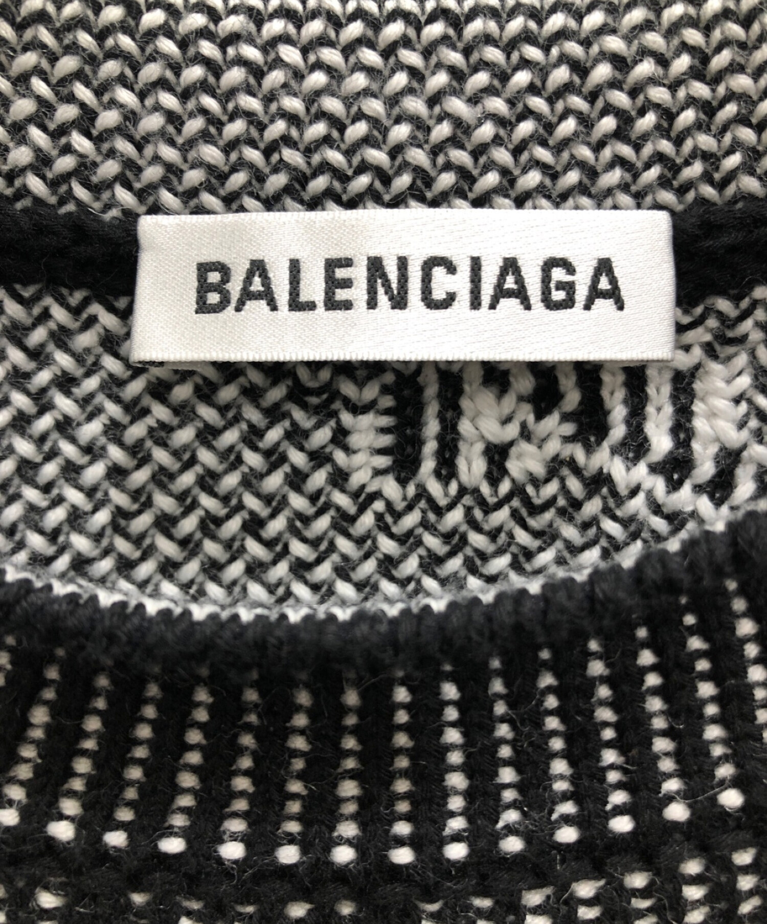 BALENCIAGA (バレンシアガ) Crewneck 3D Scribble Knit Sweater ブラック サイズ:XS