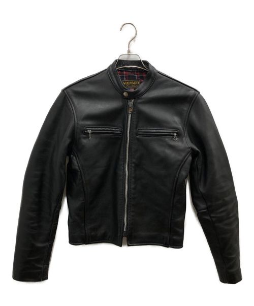 VANSON（バンソン）VANSON (バンソン) シングルライダースジャケット ブラック サイズ:36の古着・服飾アイテム