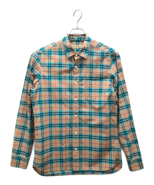 BURBERRY（バーバリー）BURBERRY (バーバリー) チェックL/Sシャツ ベージュ×ブルー サイズ:Ｍの古着・服飾アイテム