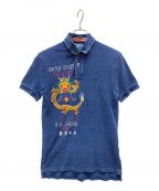POLO RALPH LAURENポロ・ラルフローレン）の古着「USMCドラゴン刺繍ポロシャツ」｜インディゴ