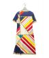 LEONARD (レオナール) 半袖スカーフ柄ワンピース ホワイト×ネイビー サイズ:Ｍ：12800円