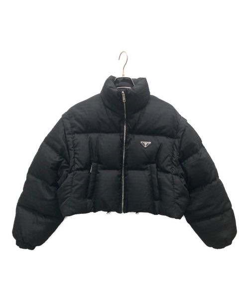 PRADA（プラダ）PRADA (プラダ) Re-Nylon クロップドダウンジャケット ブラック サイズ:36の古着・服飾アイテム