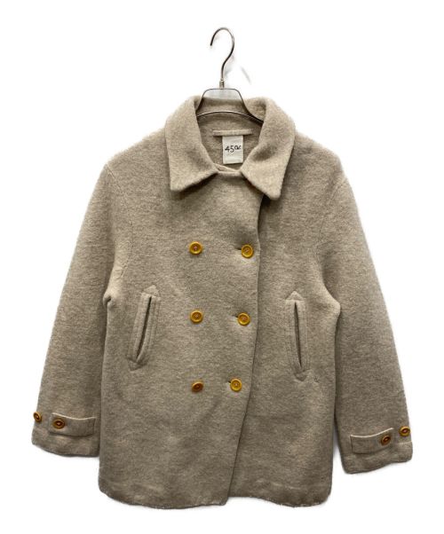 45R（フォーティーファイブアール）45R (フォーティーファイブアール) フロート縮絨のPコート ベージュの古着・服飾アイテム