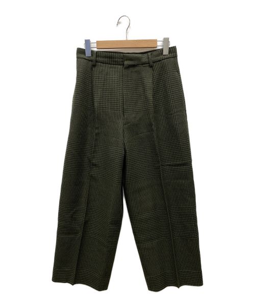 YLEVE（イレーヴ）YLEVE (イレーヴ) ハウンドトゥーストラウザーパンツ グリーン×ブラック サイズ:2の古着・服飾アイテム