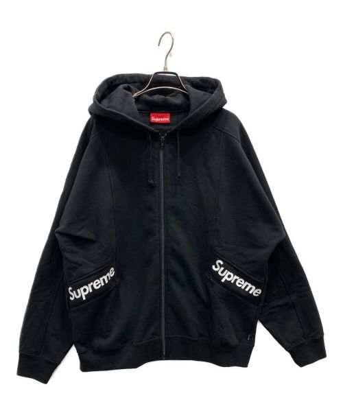 SUPREME（シュプリーム）SUPREME (シュプリーム) Color Blocked Zip Up Hooded Sweatshirt/カラーブロックドジップアップフーデッドスウェット ブラック サイズ:Ｍの古着・服飾アイテム