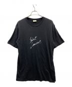 Saint Laurent Parisサンローランパリ）の古着「ロゴプリントTシャツ」｜ブラック