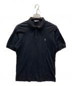 Yves Saint Laurentイヴサンローラン）の古着「ロゴワンポイントポロシャツ」｜ブラック
