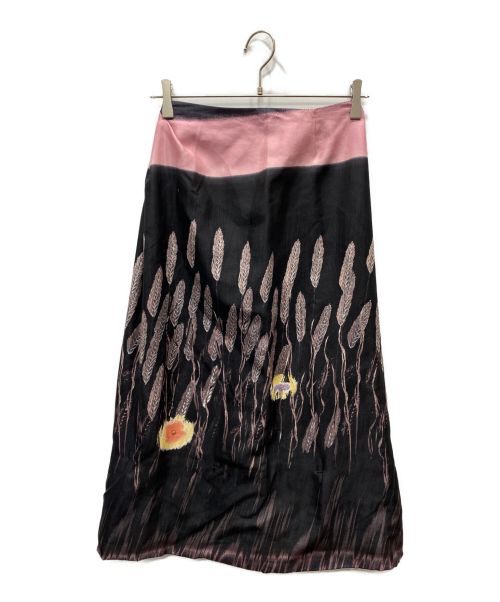 PRADA（プラダ）PRADA (プラダ) リメイクフレアスカート ピンク×ブラック サイズ:40の古着・服飾アイテム