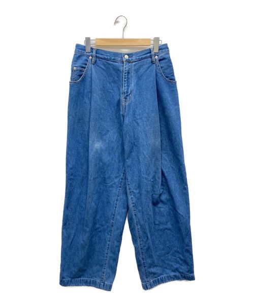 NEON SIGN（ネオンサイン）NEON SIGN (ネオンサイン) Wide denim slacks ブルー サイズ:48の古着・服飾アイテム