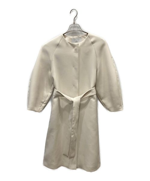 TIARA（ティアラ）TIARA (ティアラ) ノーカラーコート ホワイト サイズ:表記無しの古着・服飾アイテム
