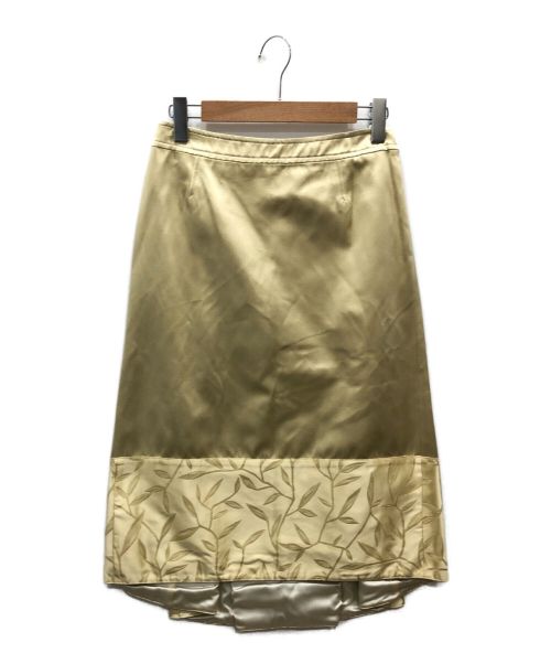 PRADA（プラダ）PRADA (プラダ) シルクスカート ゴールド サイズ:40の古着・服飾アイテム