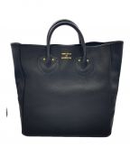 YOUNG & OLSEN The DRYGOODS STOREヤングアンドオルセン ザ ドライグッズストア）の古着「EMBOSSED LEATHER TOTE」｜ブラック