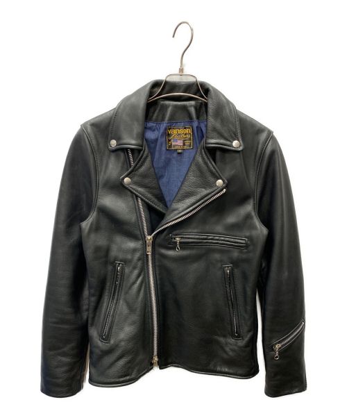 VANSON（バンソン）VANSON (バンソン) カウレザージャケット ブラック サイズ:36の古着・服飾アイテム