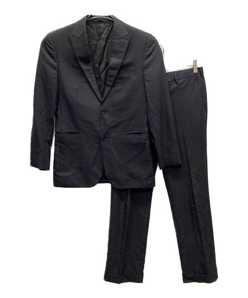BURBERRY BLACK LABEL（バーバリーブラックレーベル）BURBERRY BLACK LABEL (バーバリーブラックレーベル) ピークドラペルストライプスーツ グレー サイズ:38Rの古着・服飾アイテム