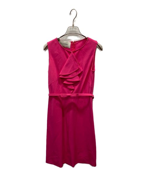 VALENTINO（ヴァレンティノ）VALENTINO (ヴァレンティノ) フリルデザインノースリーブワンピース ピンク サイズ:42の古着・服飾アイテム