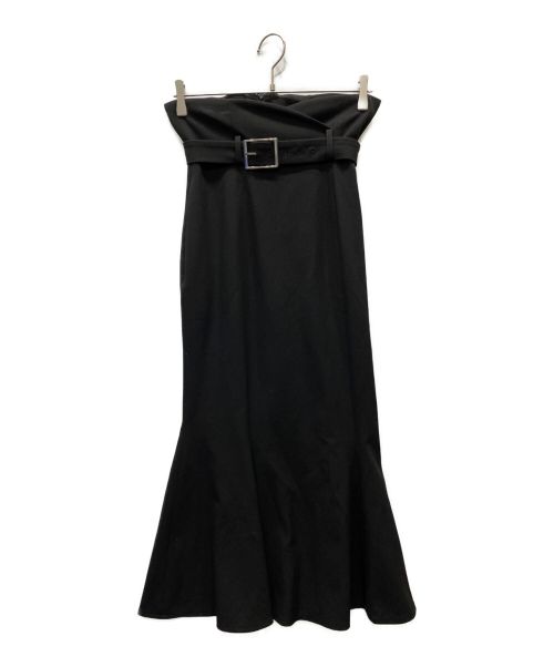 FRAY ID（フレイ アイディー）FRAY ID (フレイ アイディー) ベルト付きマーメイドスカート ブラック サイズ:1の古着・服飾アイテム
