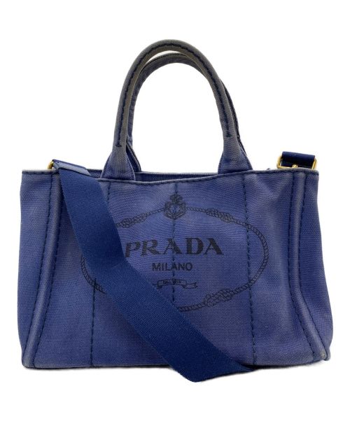 PRADA（プラダ）PRADA (プラダ) カナパハンドバッグ ブルーの古着・服飾アイテム