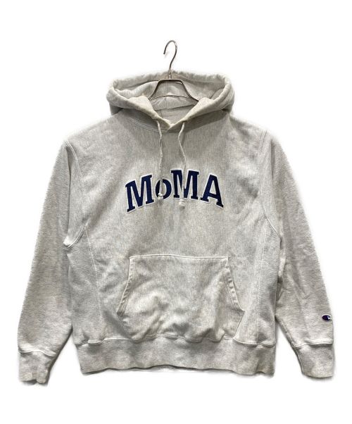 MoMA（モマ）MoMA (モマ) Champion (チャンピオン) プルオーバーパーカー グレー サイズ:Lの古着・服飾アイテム