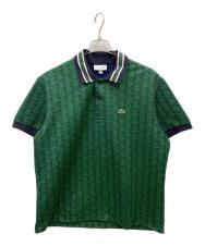 LACOSTE (ラコステ) モノグラムジャカード半袖ポロシャツ グリーン サイズ:XL