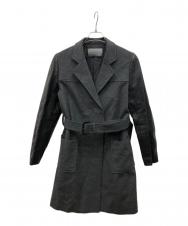 B ability (ビーアビリティ) カシミヤ混レザー切替コート グレー サイズ:38