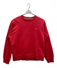 NIKE (ナイキ) クルーネックスウォッシュ刺繍スウェット レッド サイズ:L