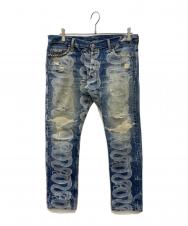 Hysteric Glamour (ヒステリックグラマー) 蛇柄デニムパンツ インディゴ サイズ:M