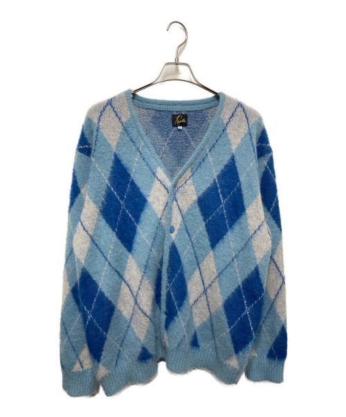 Needles（ニードルズ）Needles (ニードルス) Mohair Cardigan - Argyle ブルー サイズ:Lの古着・服飾アイテム