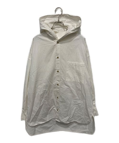 R JUBILEE（アールジュビリー）R JUBILEE (アールジュビリー) コットンフーデッドオーバーシャツ ホワイト サイズ:Mの古着・服飾アイテム