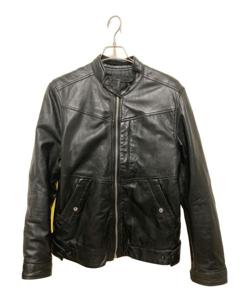 G-STAR RAW（ジースターロゥ）G-STAR RAW (ジースターロゥ) Deline Leather Jacket ブラック サイズ:Mの古着・服飾アイテム