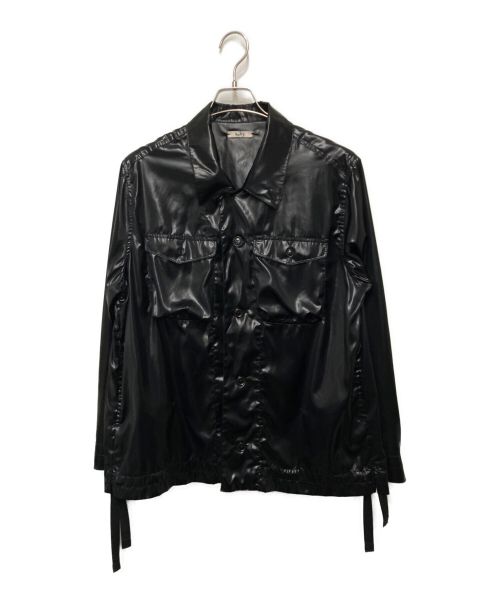 saby（サバイ）saby (サバイ) MIL SHT - Leather Vintage Satin ブラック サイズ:Mの古着・服飾アイテム